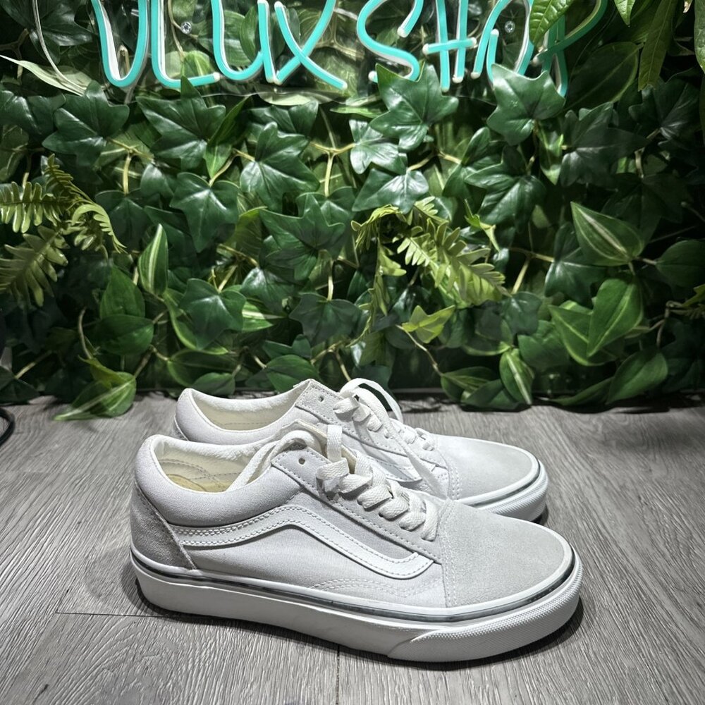 Vans Old Skool Women Light Gray Skate Shoes Size 6.5